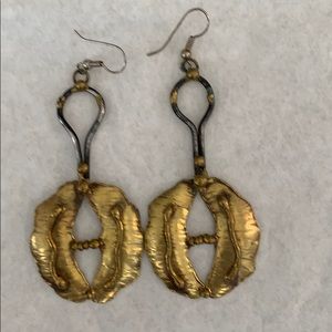 Brass earrings long